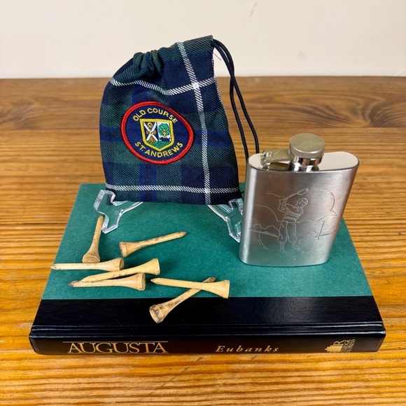 Golf Lover’s Bundle – St Andrews Flask, Augusta Book + Vintage Tees - Picture 3 of 15